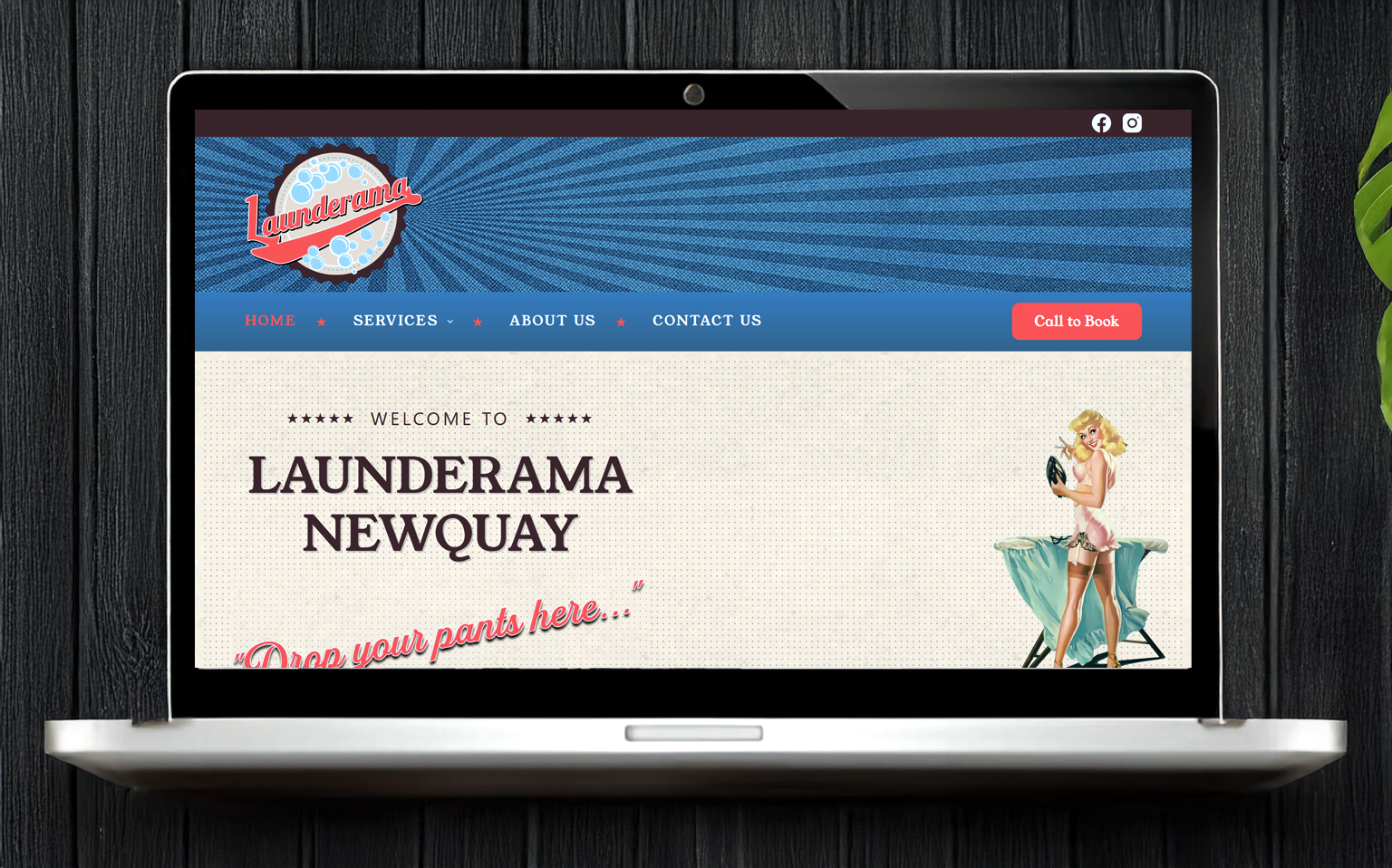 Launderama Newquay laundry website by JStudios, part of my Newquay website design portfolio